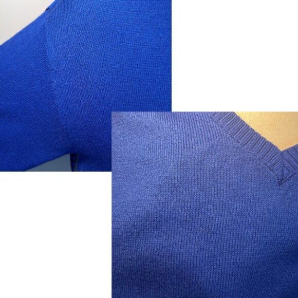 CENTRAL PARK WEST Cobalt Mixed Material Silk Back Cotton Front Sweater Size S - Picture 12 of 16